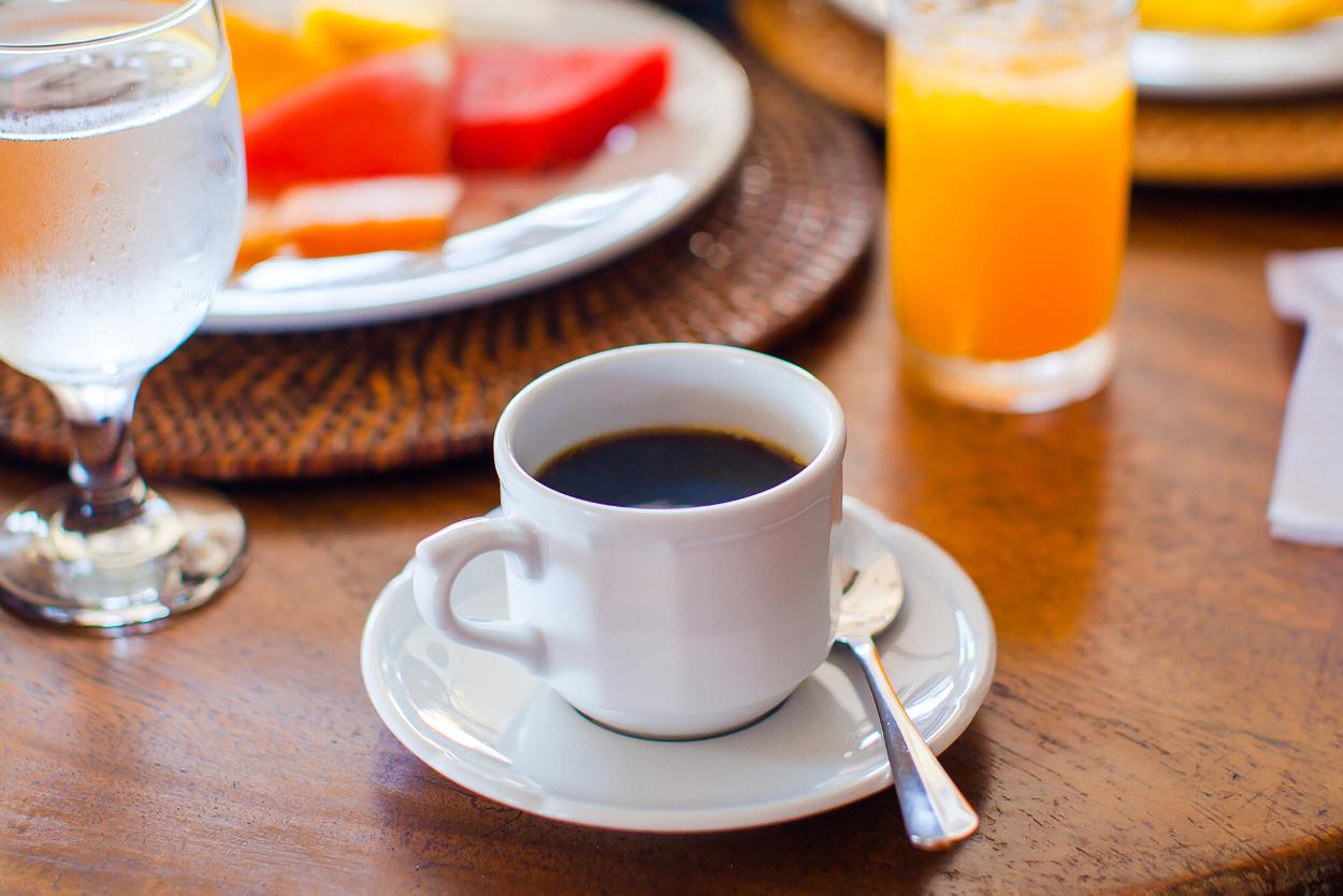 Hotel breakfast black coffee